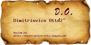 Dimitrievics Ottó névjegykártya
